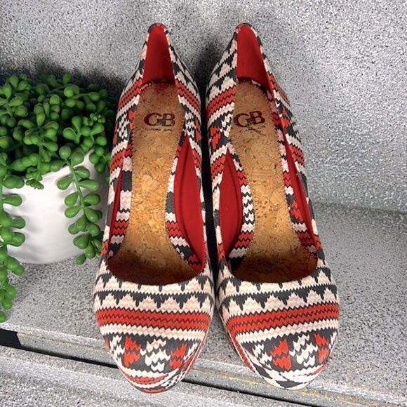 Gianni Bini Boho Hippie Zig Zag Wedges Sandals Shoes Heels Size 8 - Picture 7 of 7